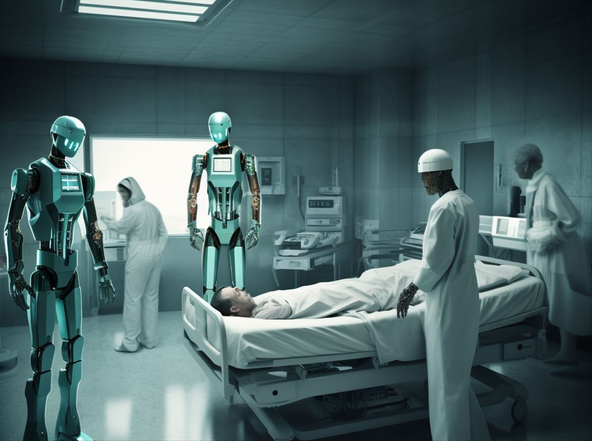 robot y enfermeras