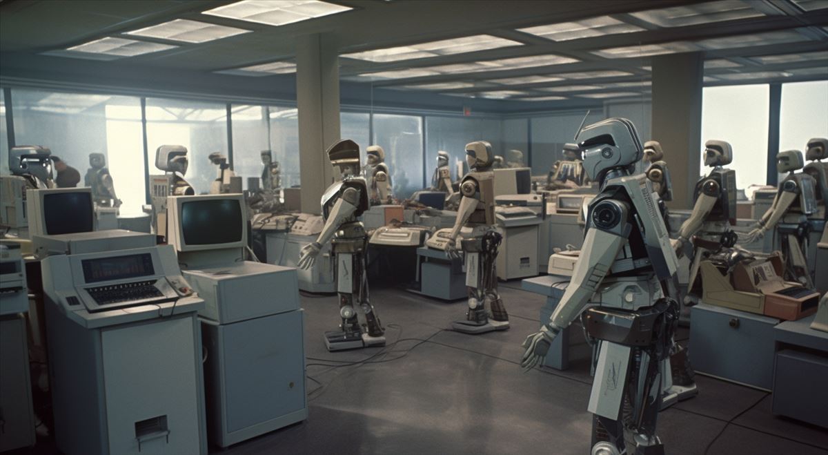 robots en oficina
