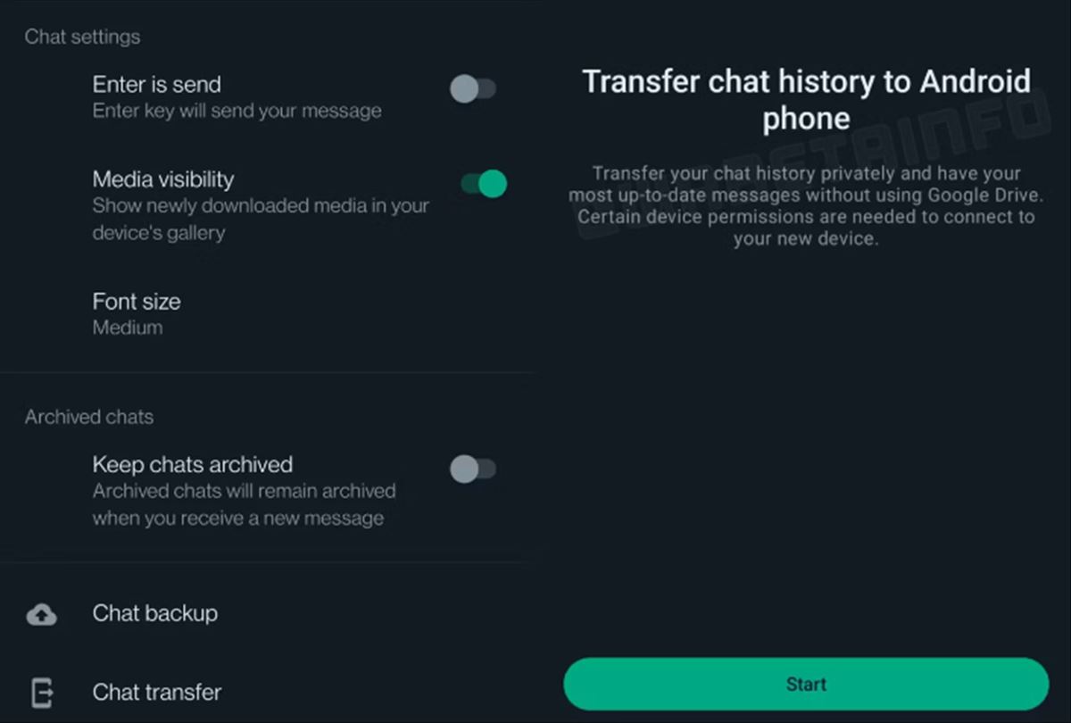 whatsapp migrar chat
