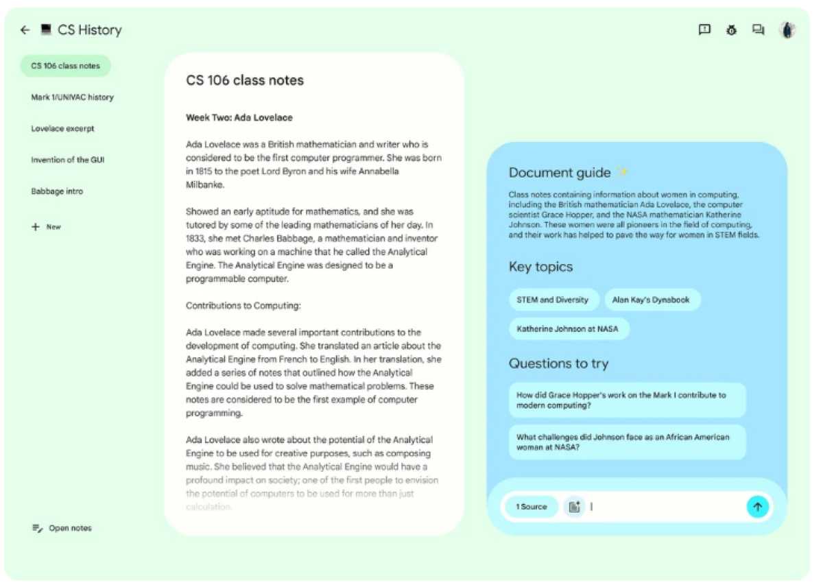 Así es NotebookLM, lo nuevo de Google a modo de IA personalizada sobre los propios documentos