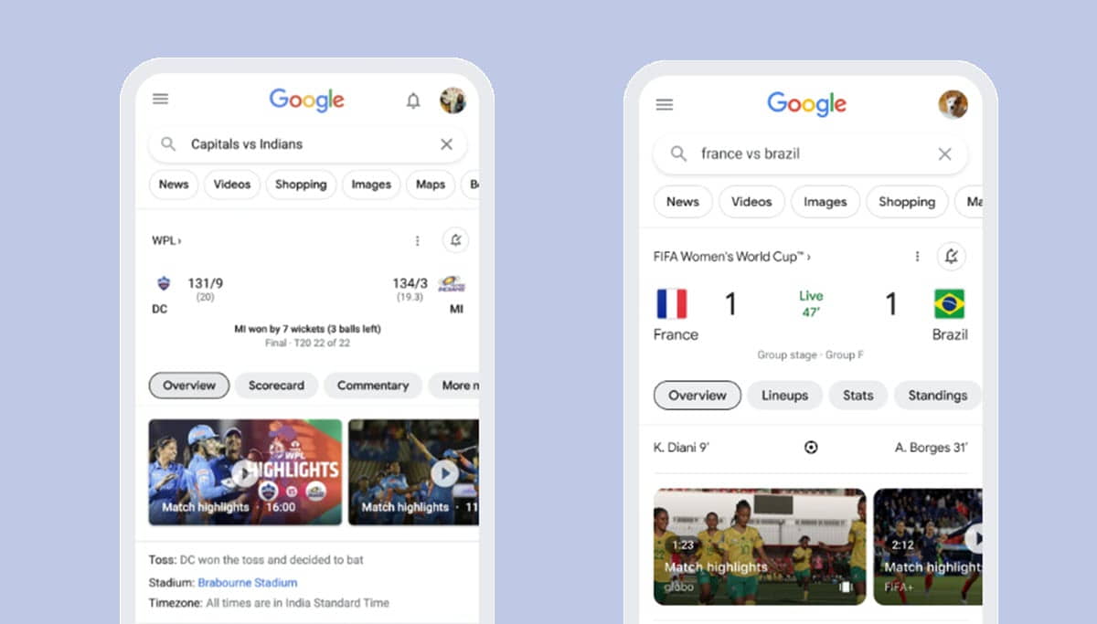 Google mejora los resultados de búsqueda sobre deportes femeninos