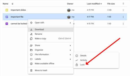 bloqueo en google drive
