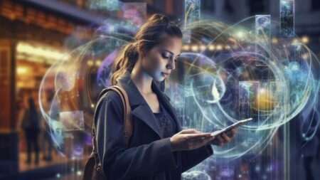 Mujer mirando el móvil