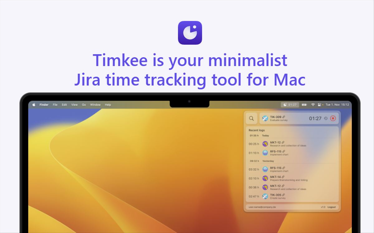 Gestiona tu tiempo de forma eficiente con Timkee, el rastreador minimalista para Jira en MacOS