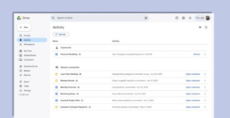 Google Drive tiene un nuevo feed que organiza tu actividad reciente
