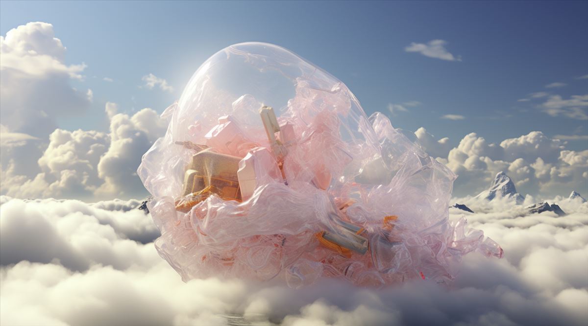 plásticos en las nubes