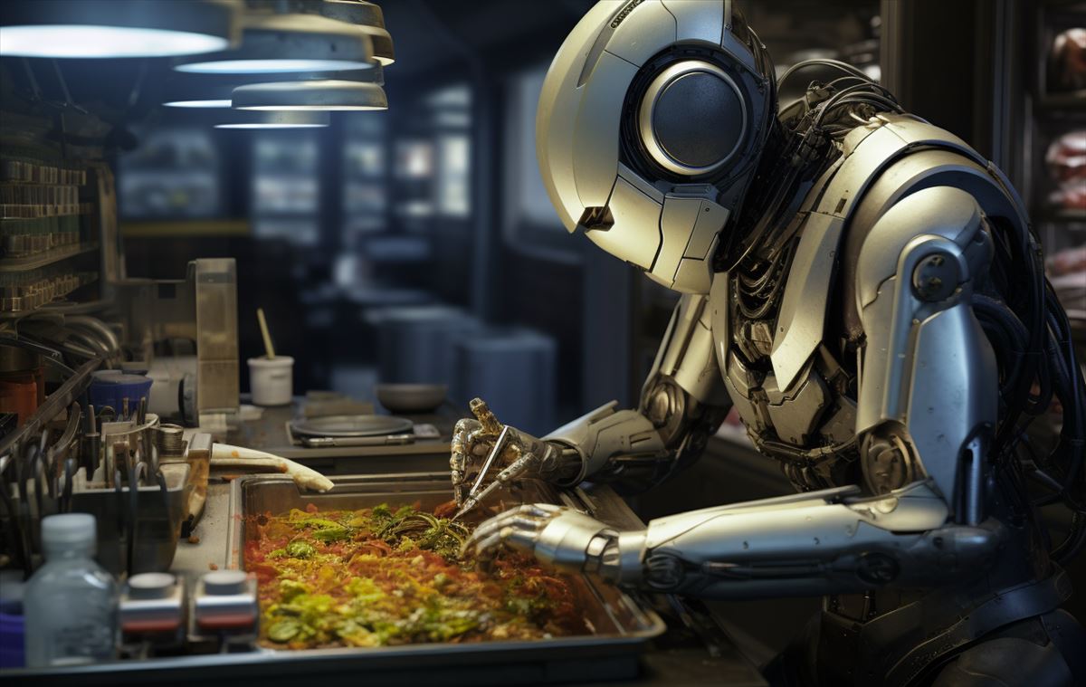 robot alimentándose