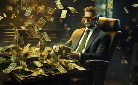 robot con dinero
