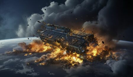 satélite explotando