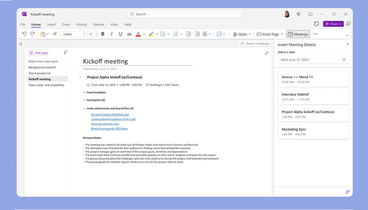 Microsoft mejora la forma de tomar notas de reuniones usando OneNote