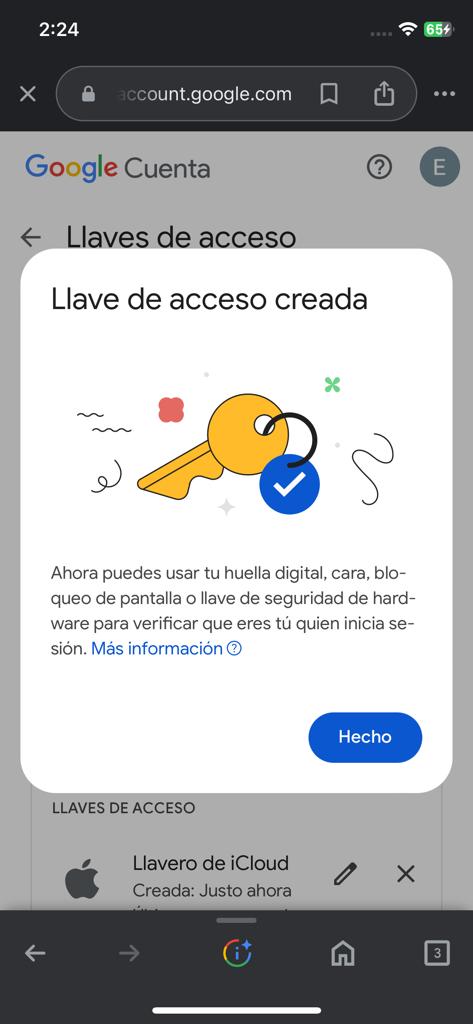 Cómo reemplazar la contraseña de Gmail por una clave de acceso