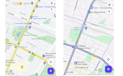 antes y después de Google Maps