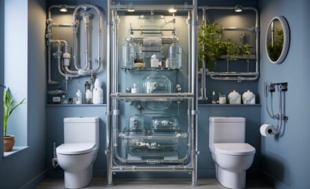 baño preparado para reciclar aguas grises