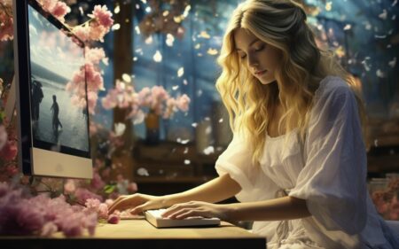 chica editando video