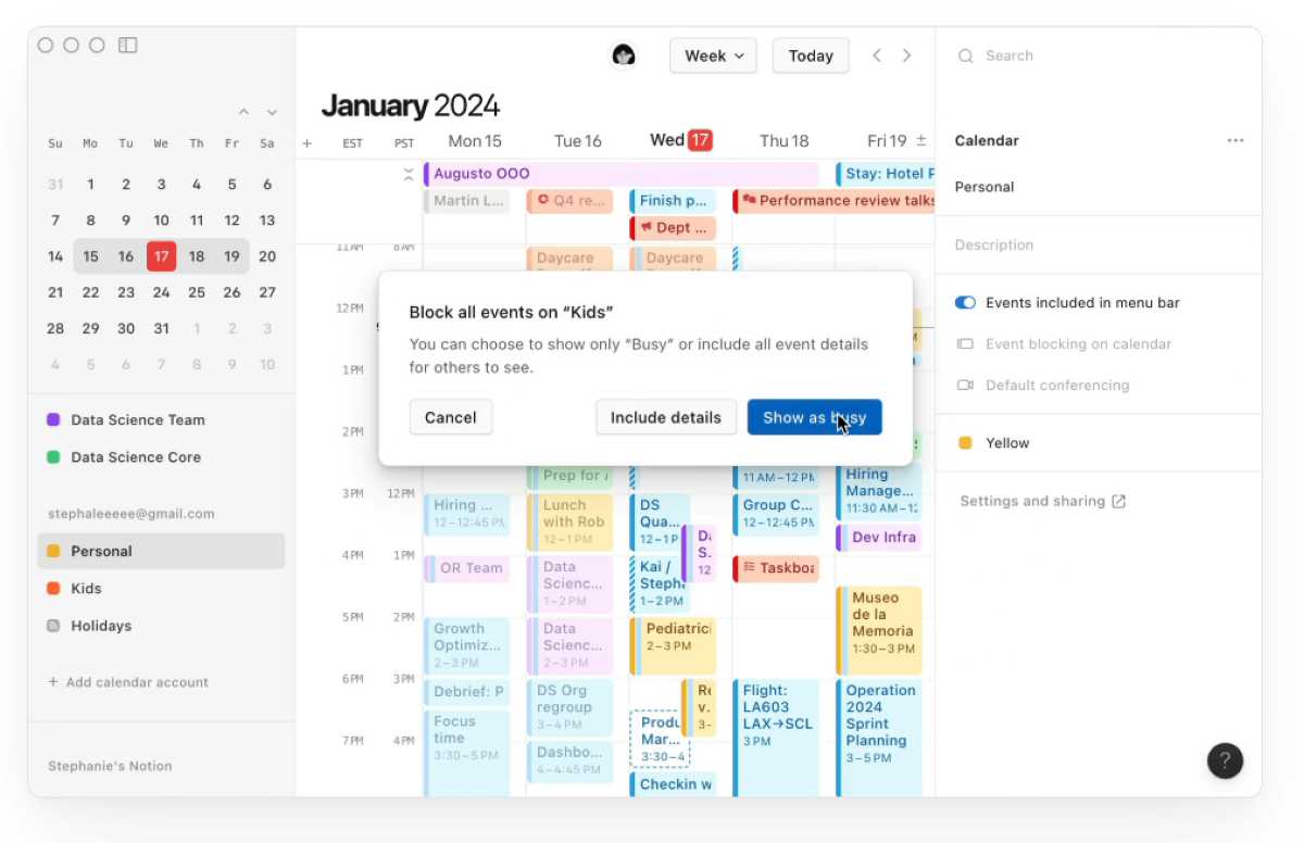 Así es la nueva aplicación de calendario inteligente de Notion