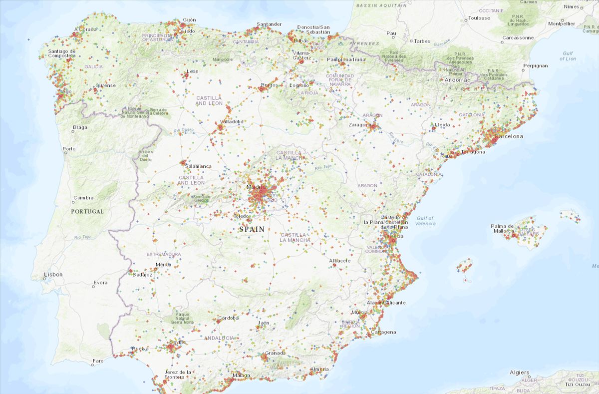 Mapa descarga España