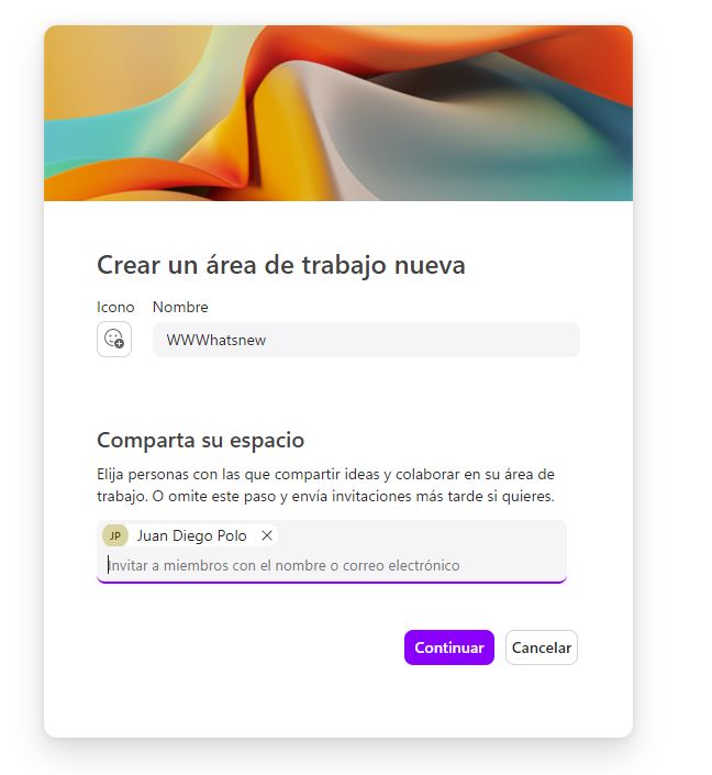 Creación de areas de trabajo en Loop