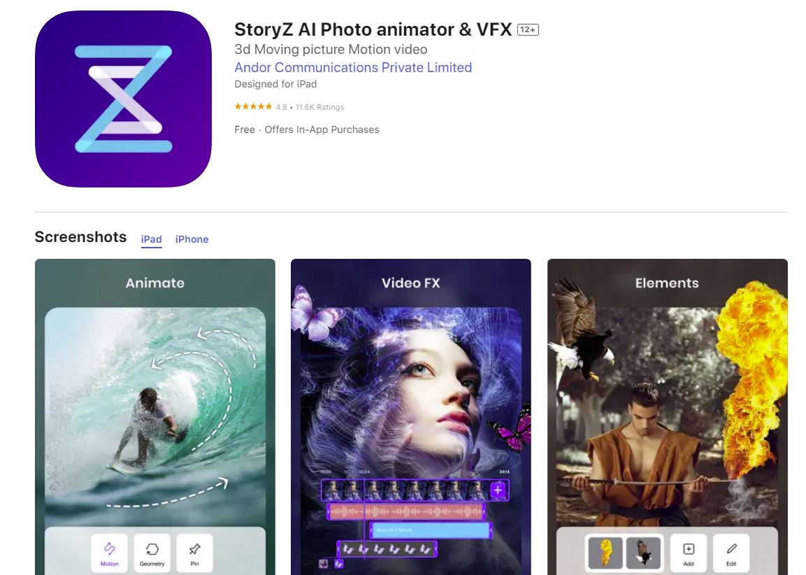 StoryZ en la tienda de apps
