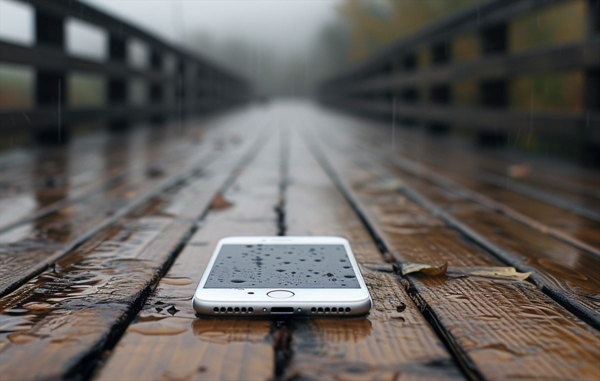 iphone bajo lluvia