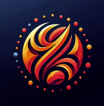 Ejemplo de logo con colores naranjas