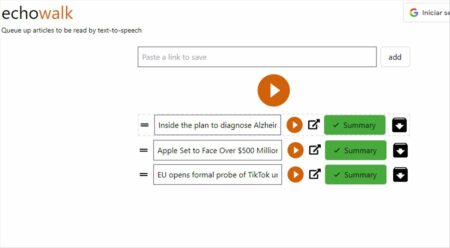 Aspecto de artículos transformados en audio