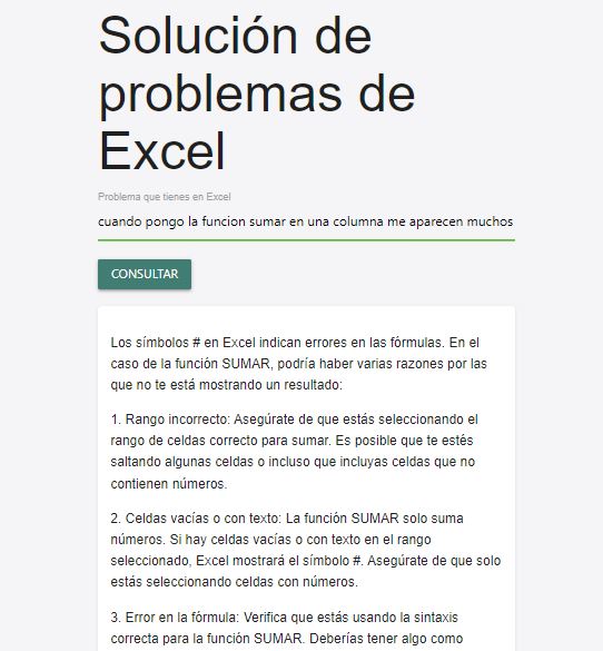 solucion problema excel