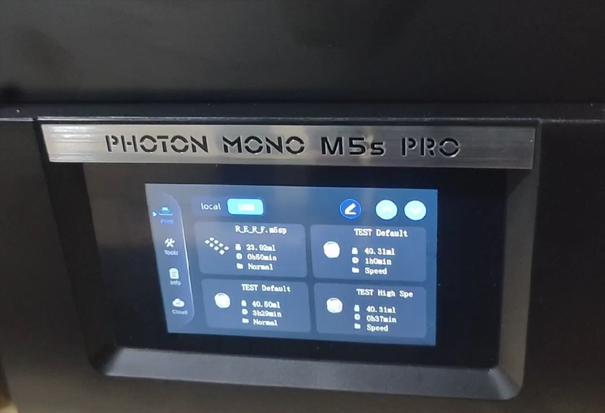 Panel de Control de la Photon Mono M5s Pro