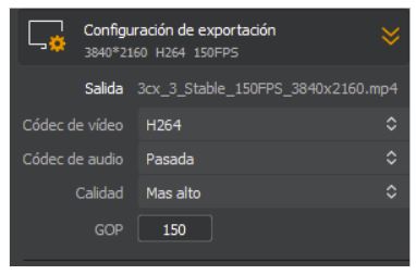 Posibilidad de exportar vídeo con diferentes tipos de calidad