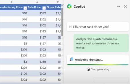 análisis hecho por Copilot en Excel