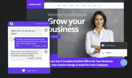 Un chat gratuito y en vivo con tus clientes en tu sitio web, así es la función de 3CX