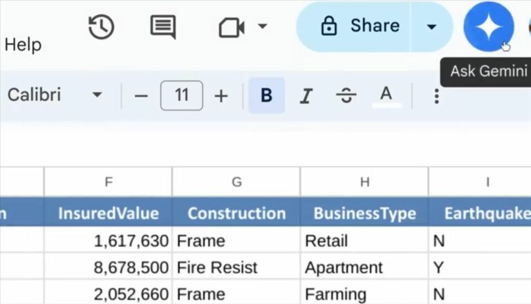 gemini en google sheets