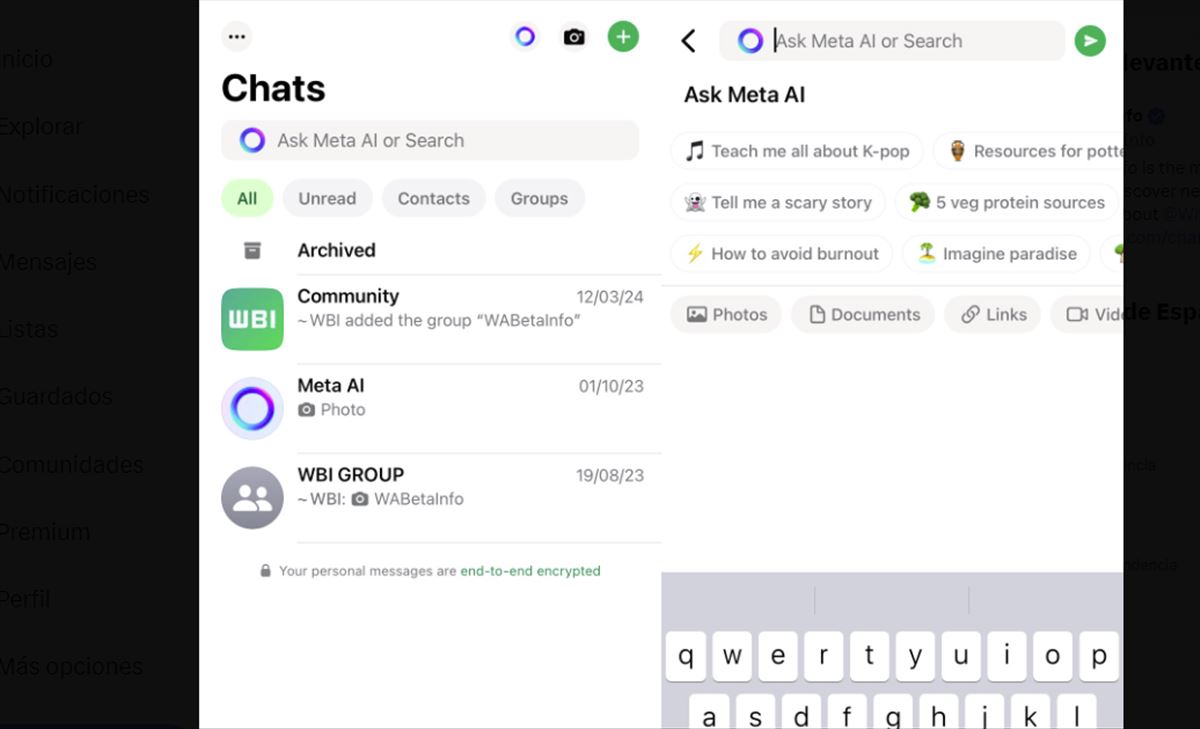 Meta lanza su asistente de IA en WhatsApp, similar a Perplexity AI