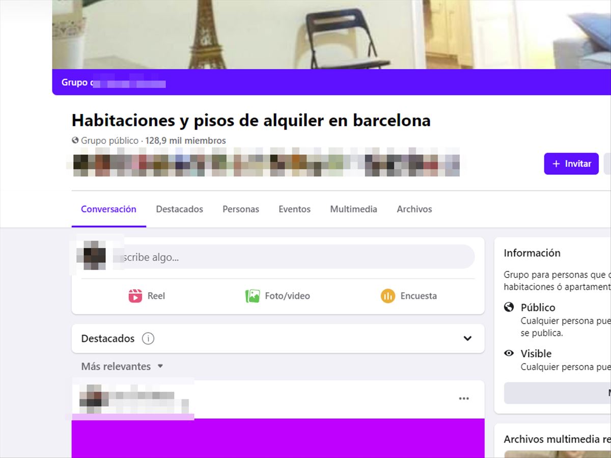 alquiler habitacion barcelona facebook