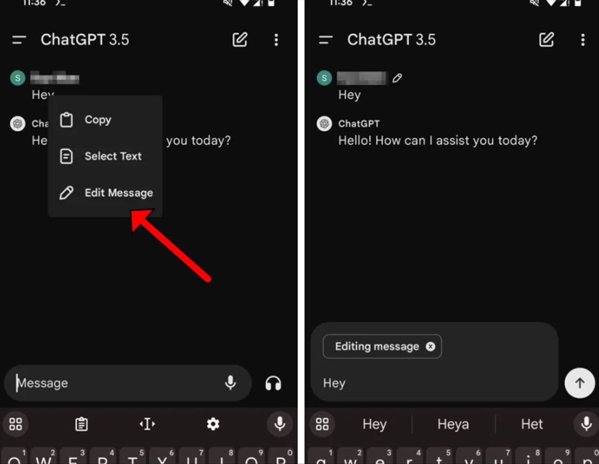 Editar prompts desde ChatGPT en Android, por fin llega la función