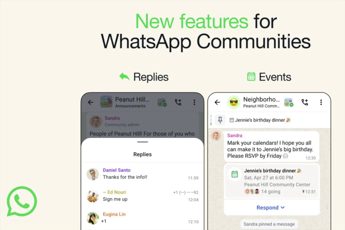 Whatsapp ya permite organizar eventos desde los grupos