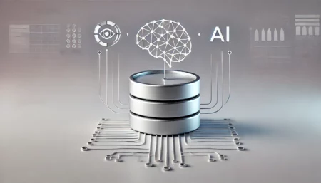 imagen minimalista sobre GenSQL, la avanzada herramienta de IA para el análisis de bases de datos desarrollada por el MIT. La imagen muestra un ícono abstracto de base de datos integrado con un cerebro de IA, simbolizando la fusión de datos e inteligencia artificial, en un fondo limpio con gradientes sutiles que enfatizan la simplicidad y la tecnología moderna.