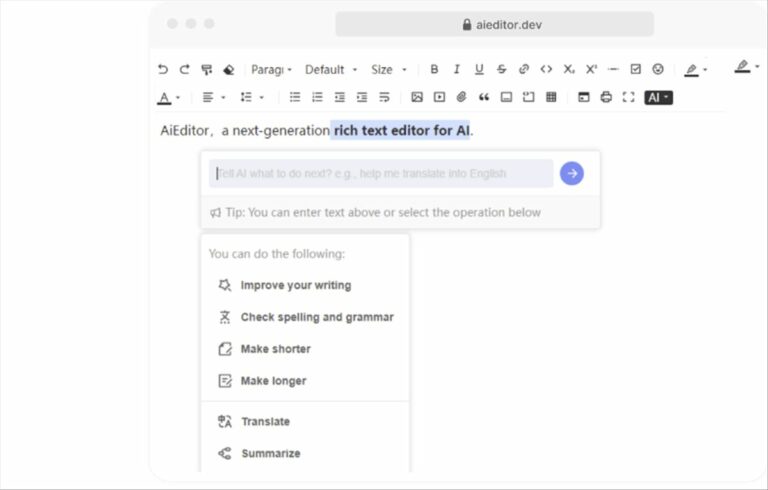 AiEditor: Editor de texto opensource potenciado por IA