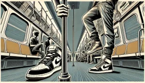 Estilo cómic urbano el hombre del metro en movimiento