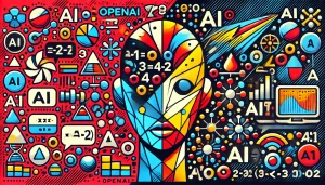 ilustración estilo pop art sobre el modelo de IA 'Strawberry' de OpenAI con diseño vibrante y futurista