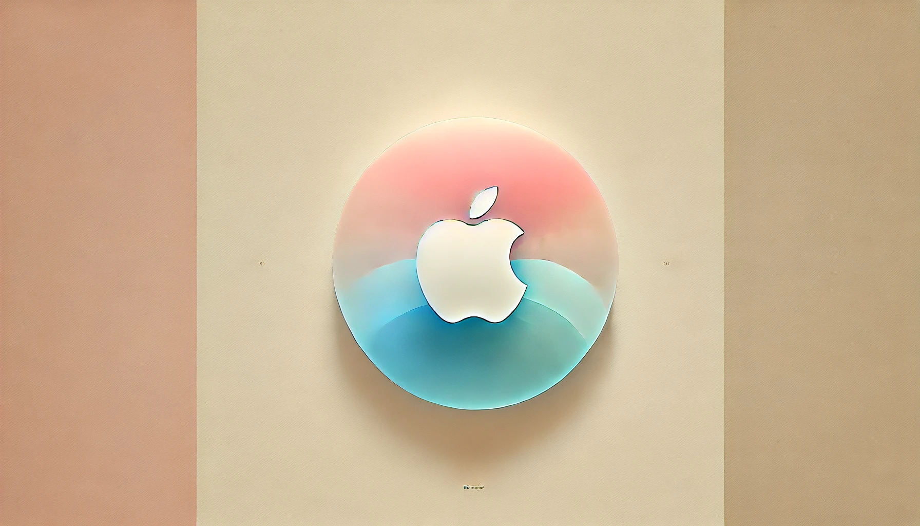 Imagen minimalista y divertida en tonos pasteles suaves, con un fondo de degradado en rosa, azul claro y beige, donde destaca el logo de Apple en el centro. La imagen, sin texto, refleja simplicidad y elegancia, ideal para artículos sobre herramientas de captura y edición de pantalla en macOS. Perfecta para contenido sobre productividad y diseño en dispositivos Apple.