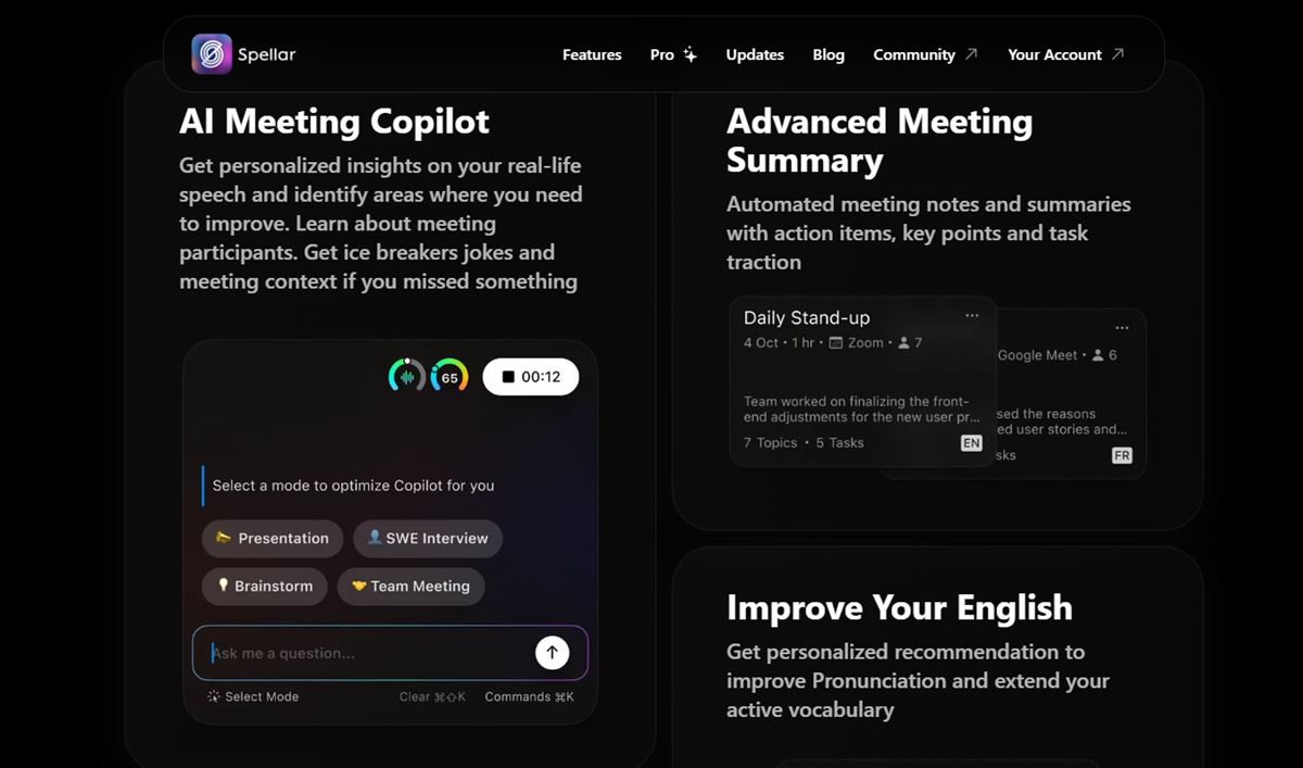 Spellar Pro: el asistente de reuniones impulsado por IA que sincroniza tu productividad