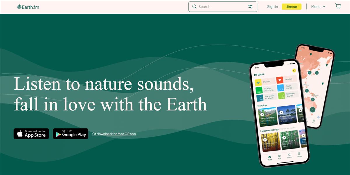 Earth.fm: relájate y conecta con la naturaleza desde tu teléfono