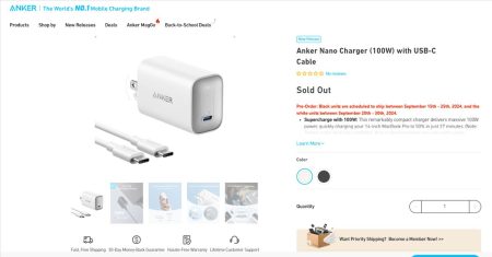 Anker Nano Charger (100W) with USB-C Cable