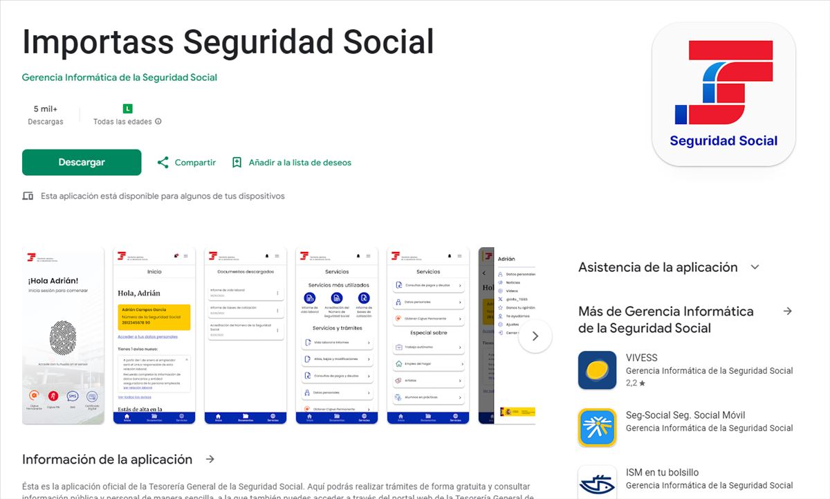 La nueva app de la Seguridad Social: trámites desde tu bolsillo