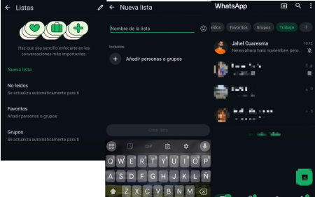 Cómo usar las listas de chats en WhatsApp para organizar tus conversaciones