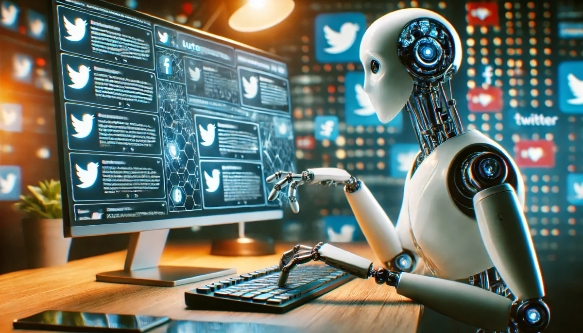 Automatización de redes sociales con inteligencia artificial.