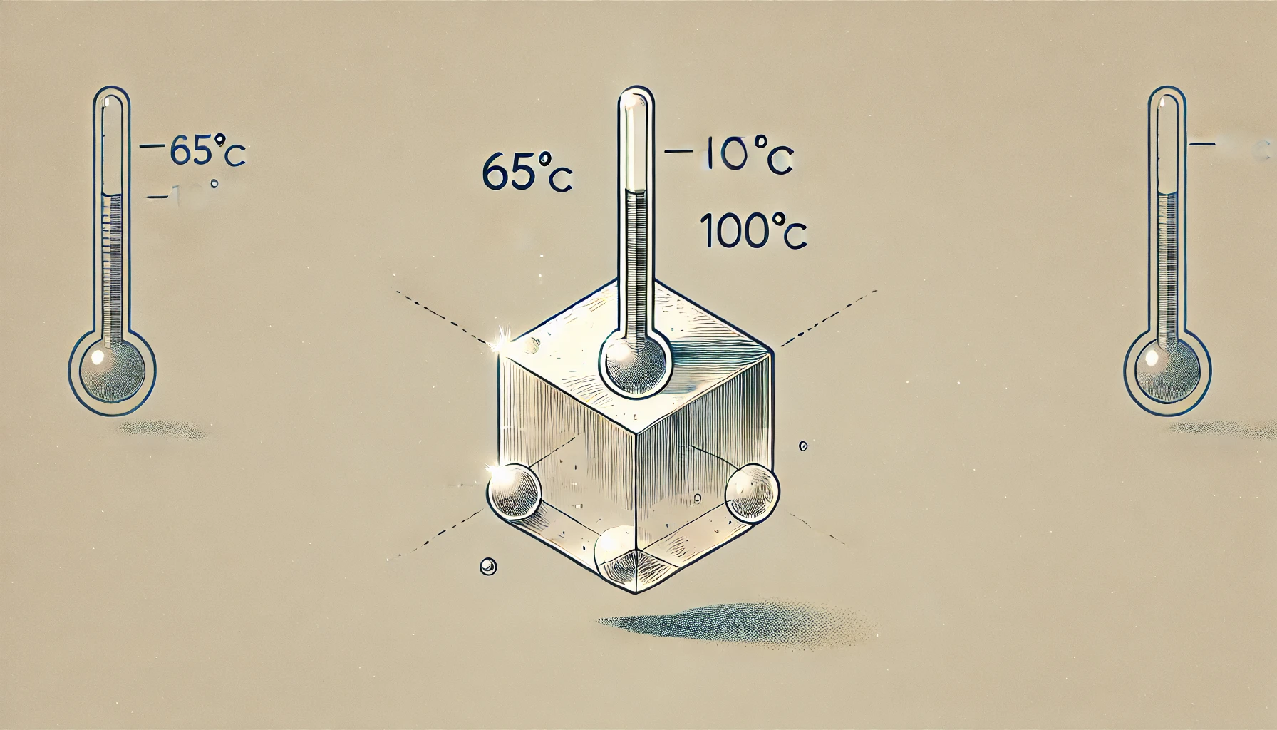 Concepto minimalista de cristal con dos puntos de fusión