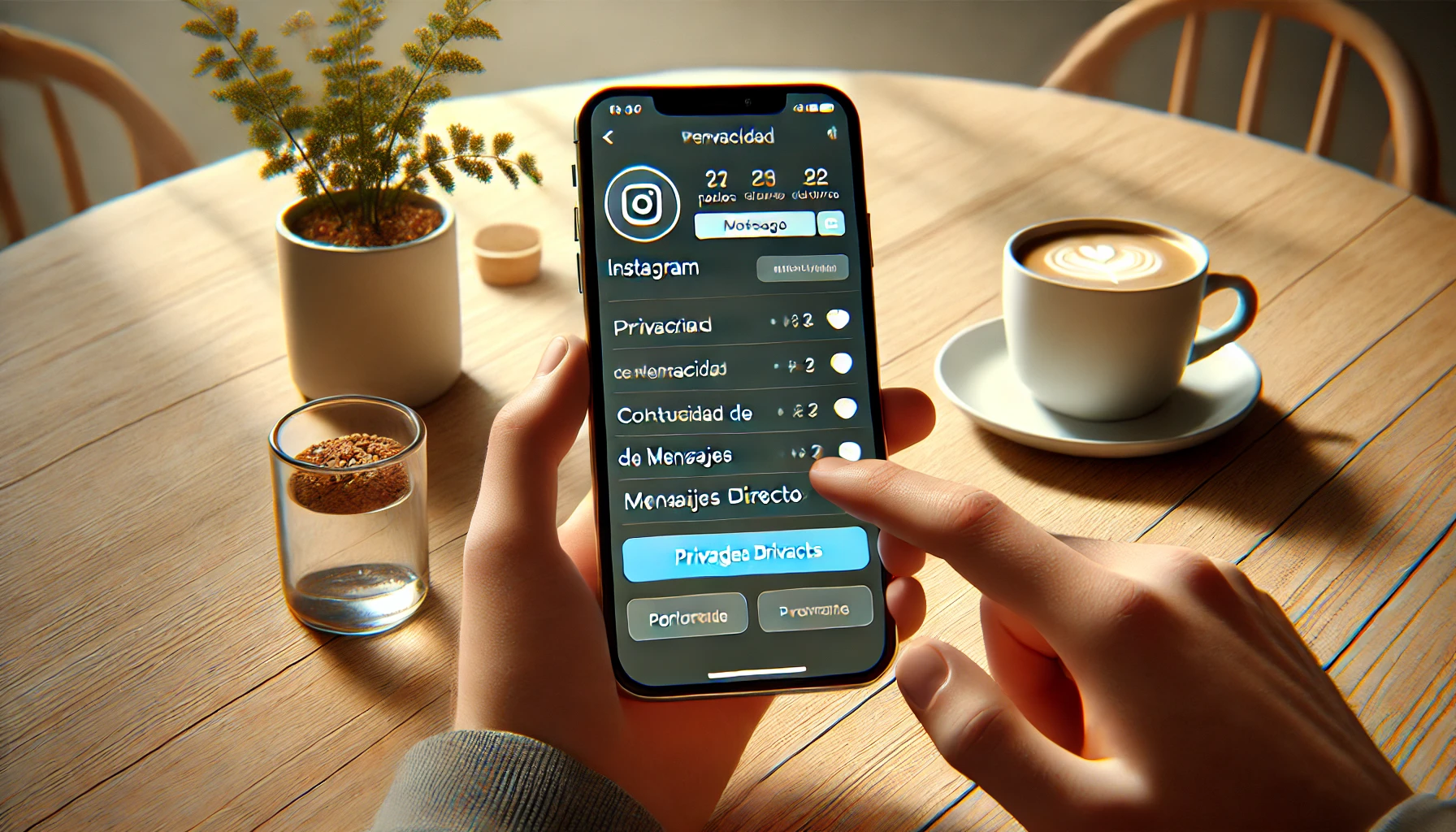 Configuración de privacidad en Instagram para gestionar mensajes directos