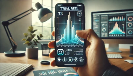 Creador utilizando los trial reels de Instagram