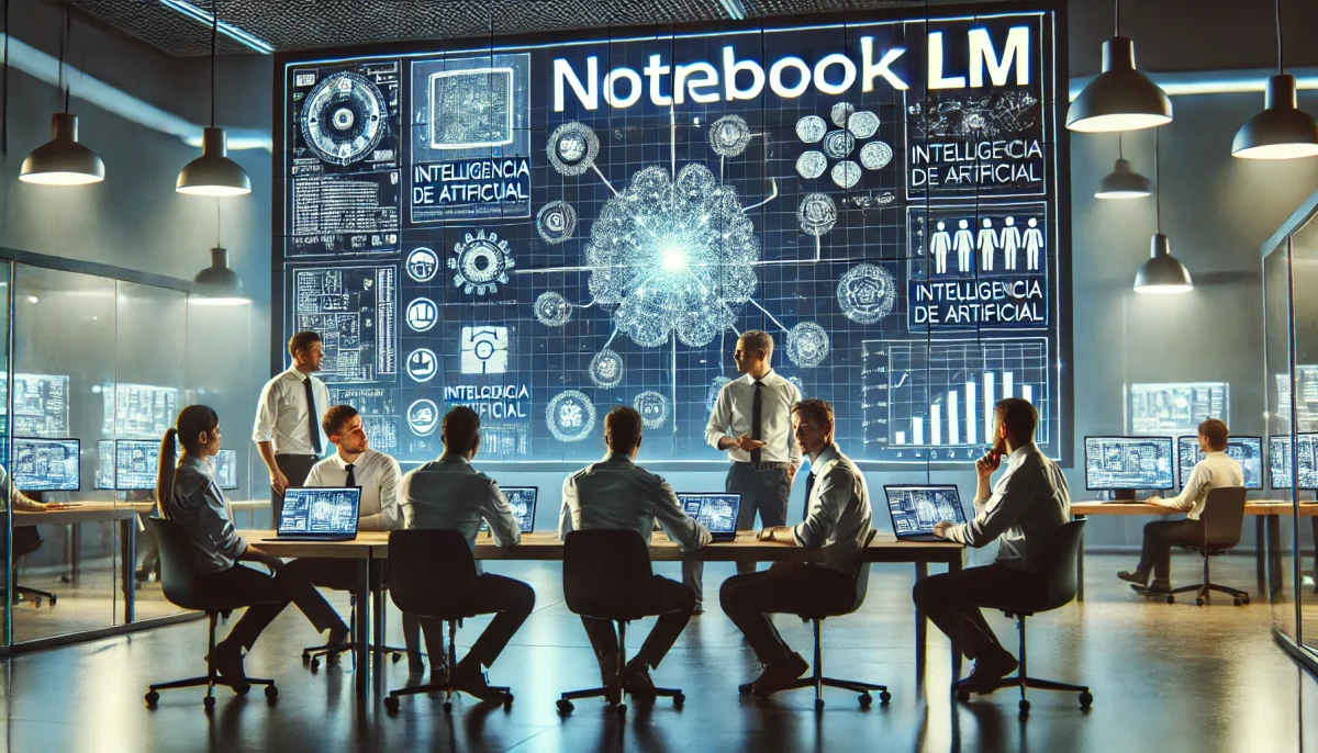 Equipo profesional desarrollando inteligencia artificial con NotebookLM